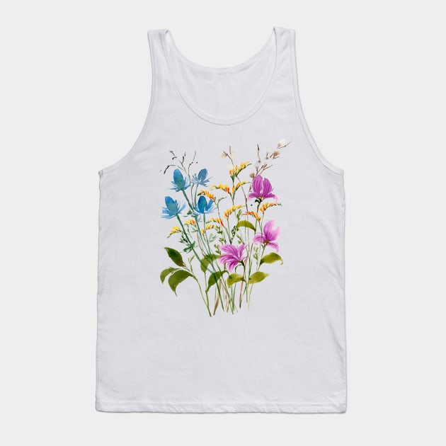 Thistles and Blooms Tank Top by sushhegde